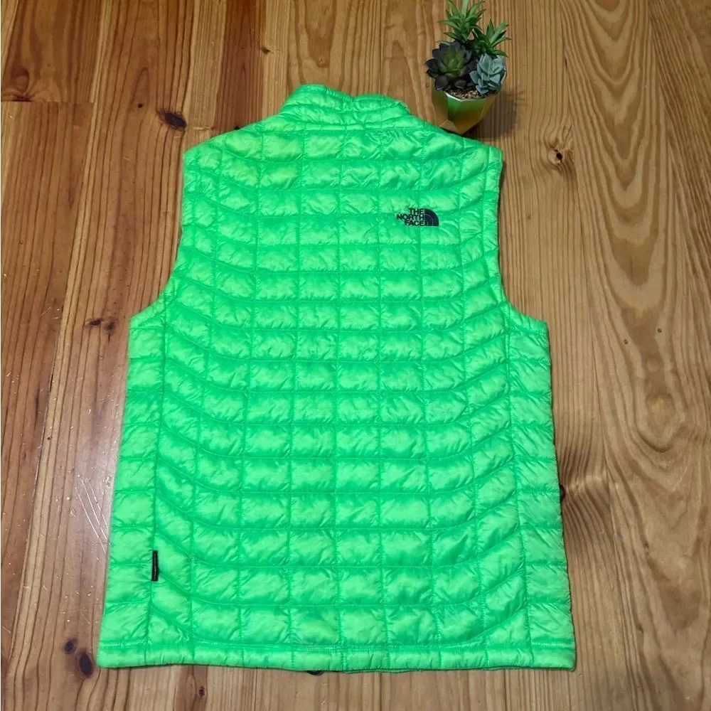 The North Face Men's Thermoball Full Zip Quilted Puffer Vest Size SM Neon Green
